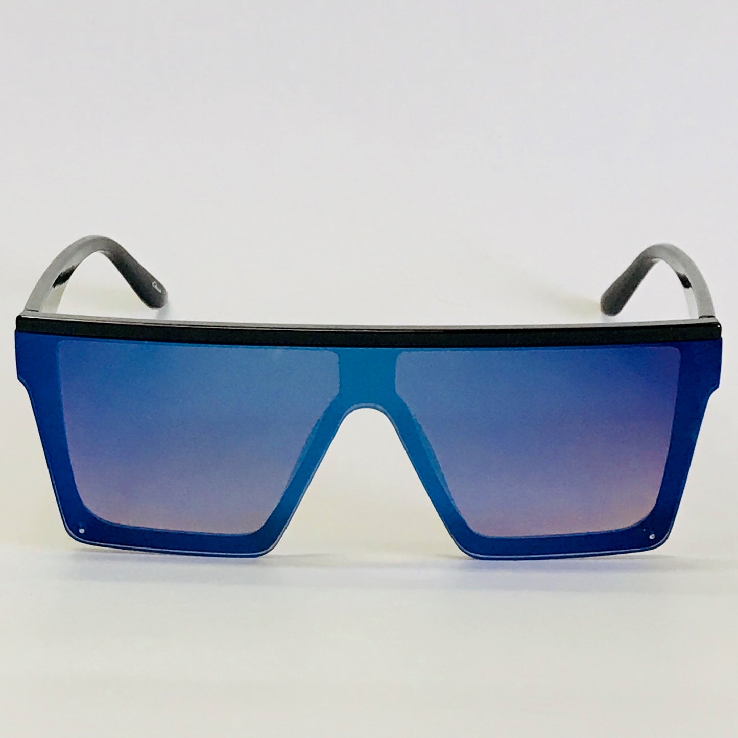 Fashion Oversize Flat Black Lens Square Big Shield Oversize Sunglasses Men Women