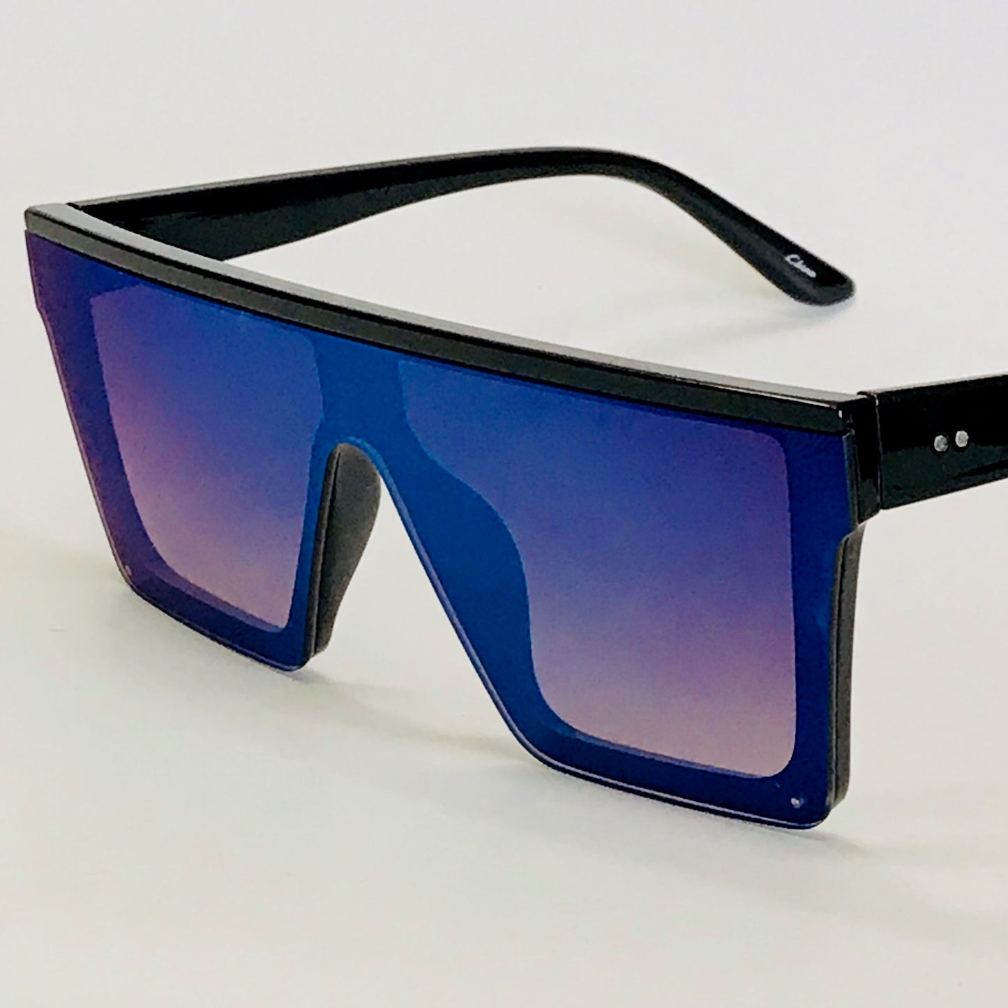 Fashion Oversize Flat Black Lens Square Big Shield Oversize Sunglasses Men Women