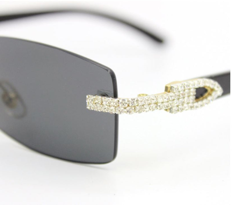 Hip Hop Men's Sunglasses Rhinestone Crystal Buffs Rimless Migos