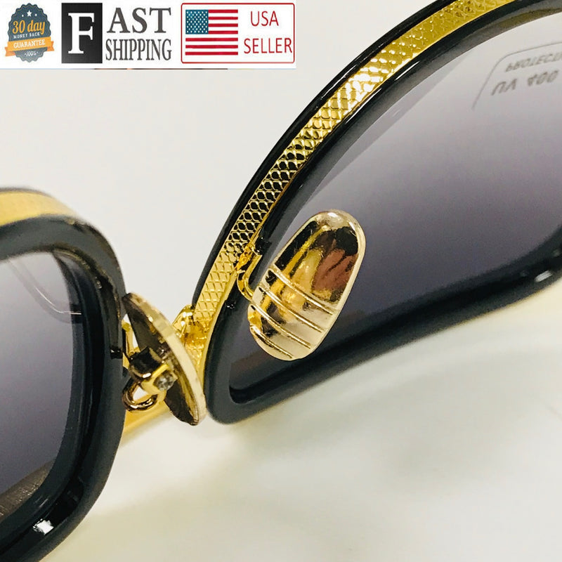 Men Women Sunglasses Fashion Metal Gold Bar Retro Shades