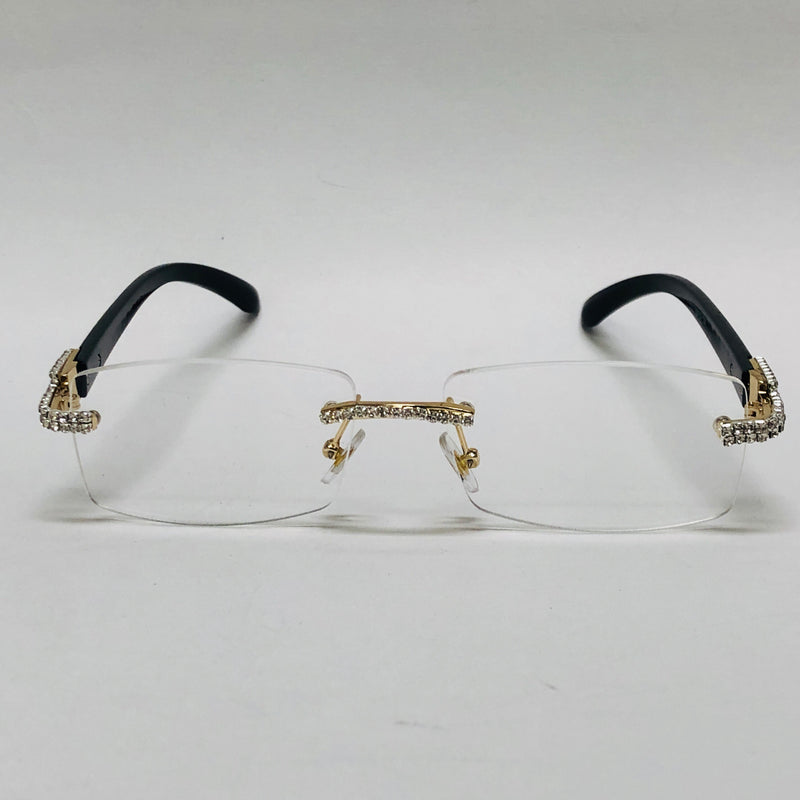 Hip Hop Men's Sunglasses Rhinestone Crystal Buffs Rimless Migos