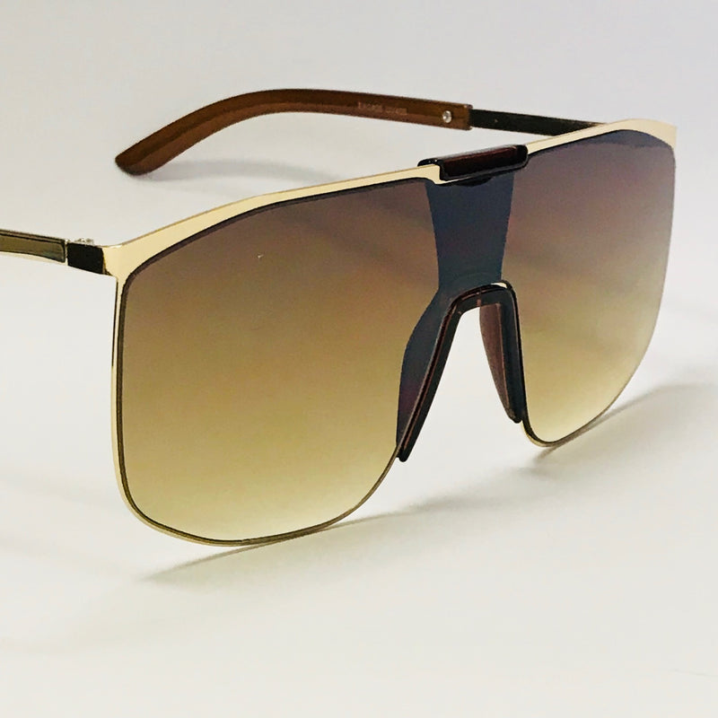 Men Women Black Brown Lens Sunglasses Fashion Oversize Flat Lens