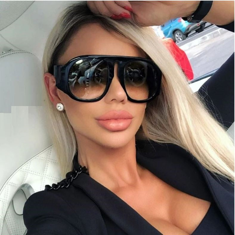 Women Sunglasses Oversized Fashion Design Thick Frame Lentes Gafas